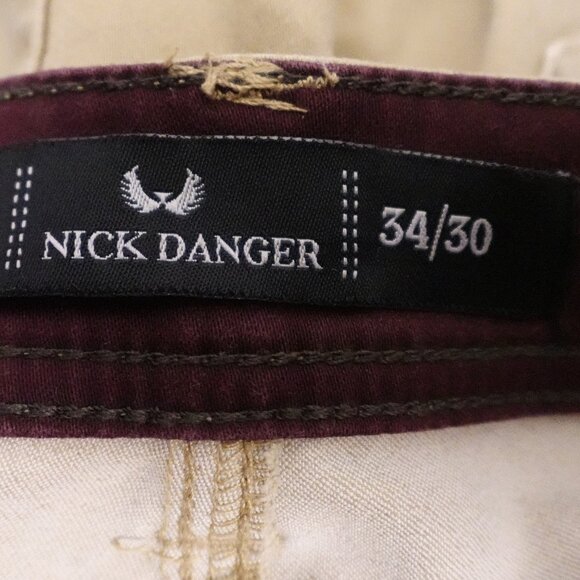 Nick Danger jeans tapered slim men's 34x30 tan five pocket - Picture 11 of 11